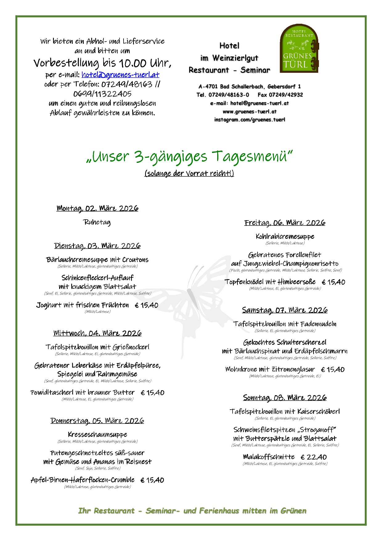 Hotel & Restaurant Grünes Türl - Familie Ameshofer in Bad Schallerbach