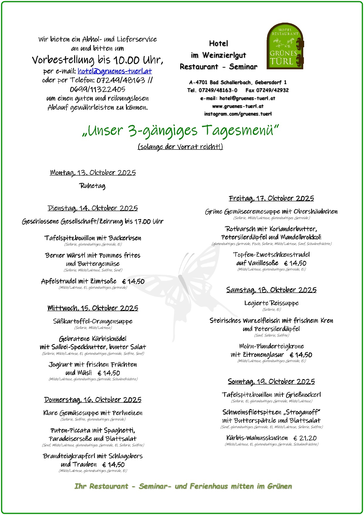 Hotel & Restaurant Grünes Türl - Familie Ameshofer in Bad Schallerbach