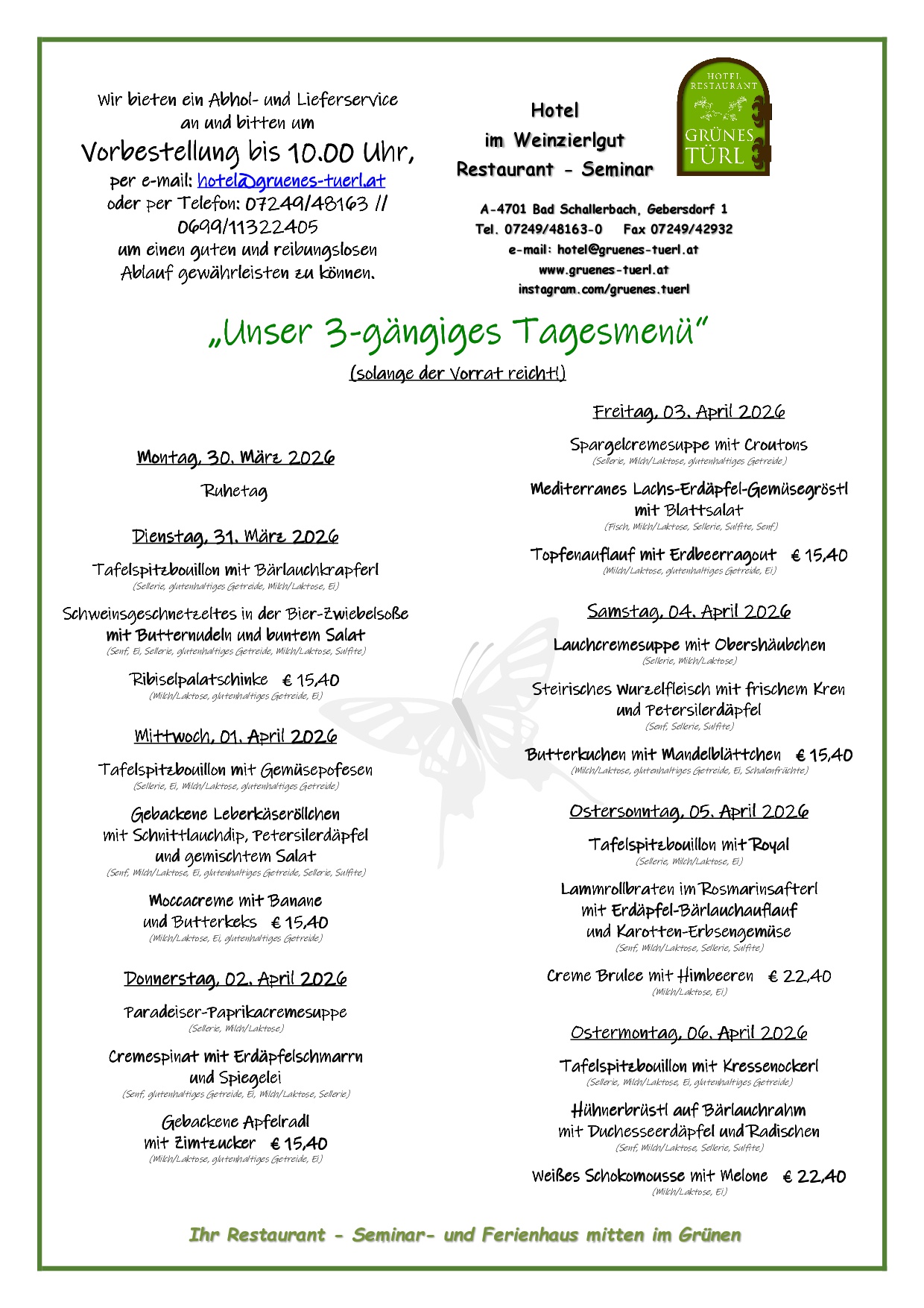 Hotel & Restaurant Grünes Türl - Familie Ameshofer in Bad Schallerbach