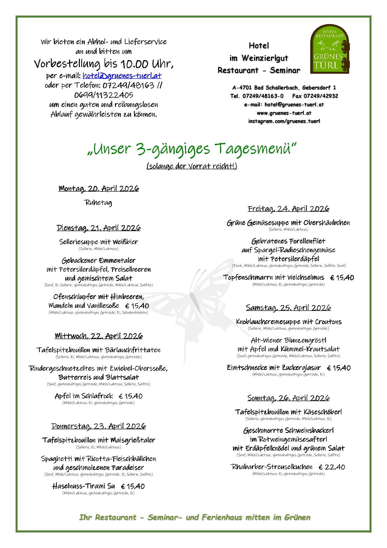 Hotel & Restaurant Grünes Türl - Familie Ameshofer in Bad Schallerbach