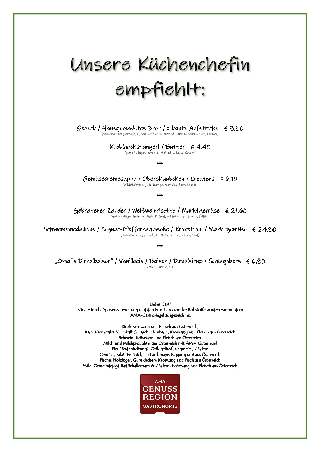 Hotel & Restaurant Grünes Türl - Familie Ameshofer in Bad Schallerbach